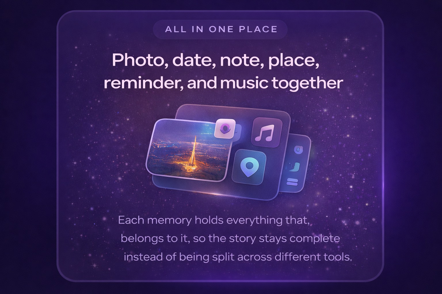Visible every day panel showing one milestone staying on the home screen.