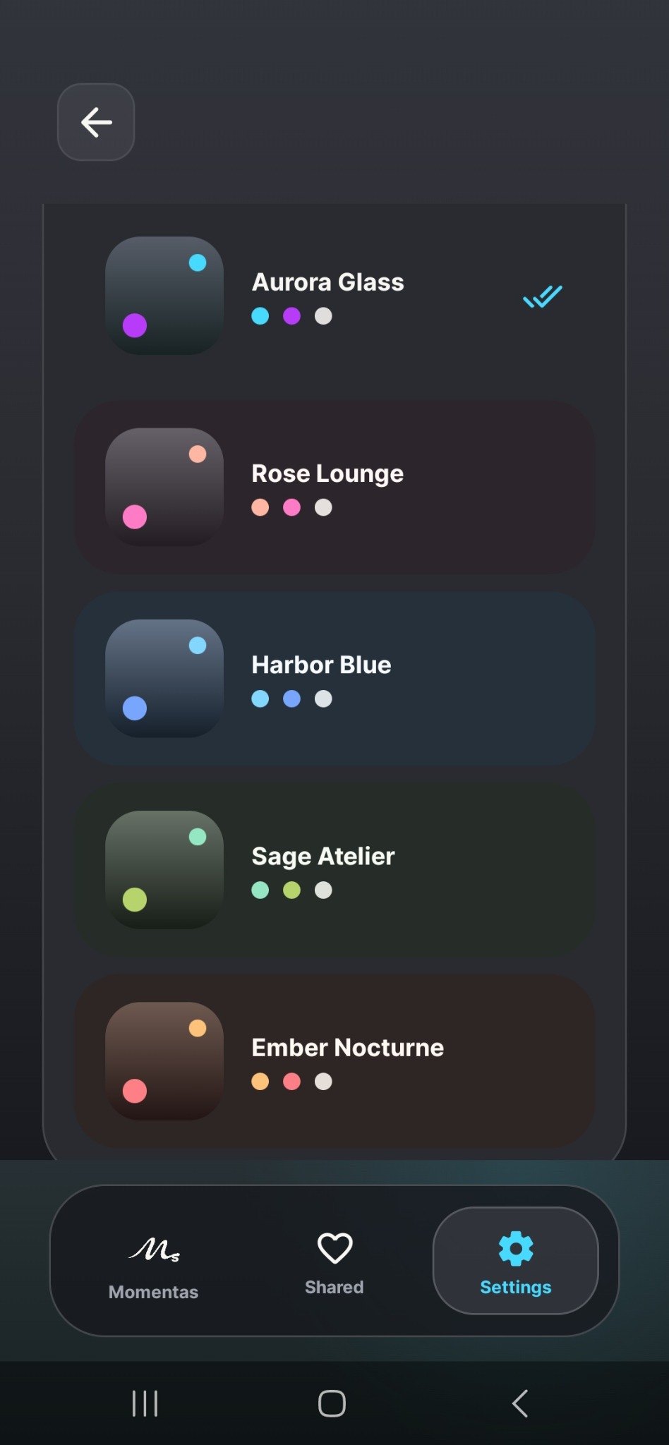 Notification and daily summary settings in Momentas